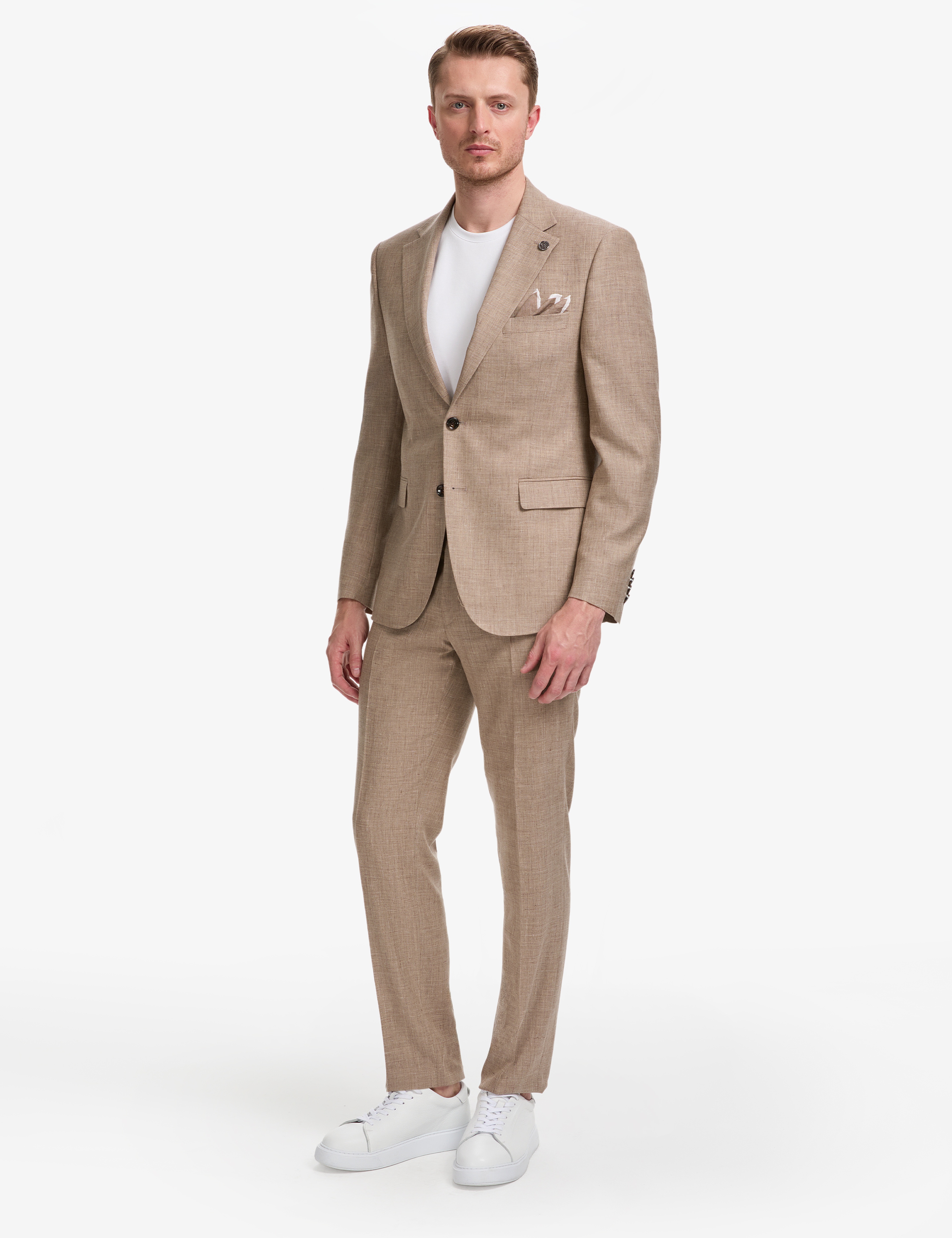Açık Kahverengi Slim Fit Takım Elbise - Image 1