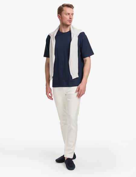 Lacivert Comfort Fit %100 Pamuk Bisiklet Yaka Basic Tişört - 50325300045