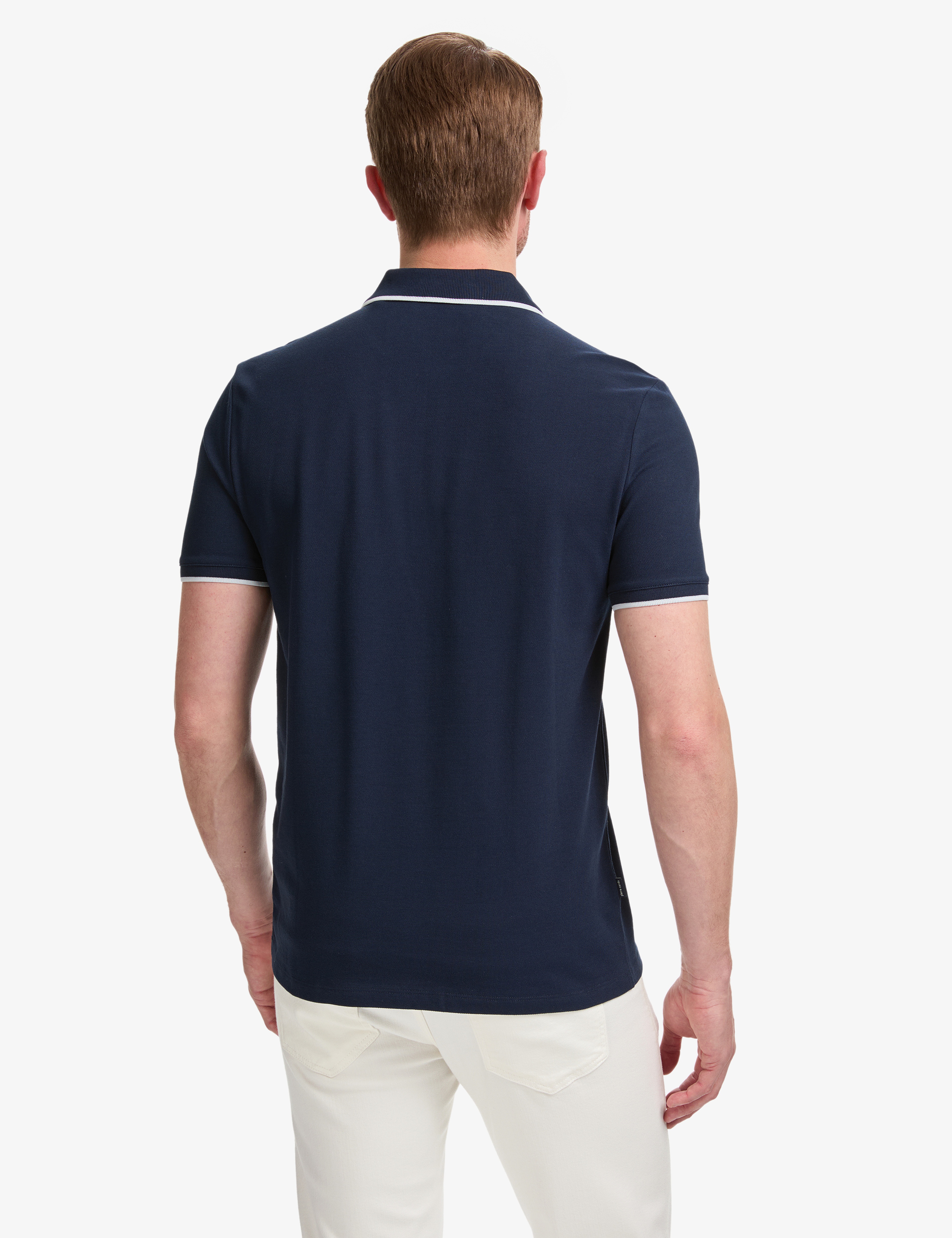 Lacivert Slim Fit %100 Pamuk Fermuarlı Polo Yaka Tişört