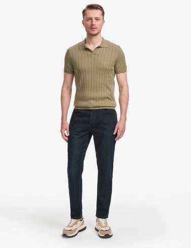 Haki Slim Fit %100 Pamuk Apaş Yaka Triko Tişört