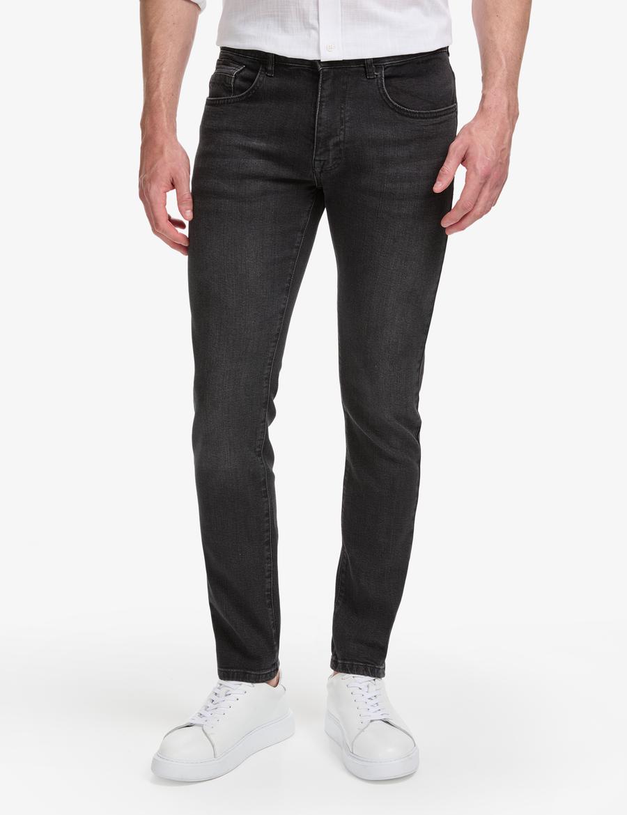 Siyah Slim Fit Jean Pantolon