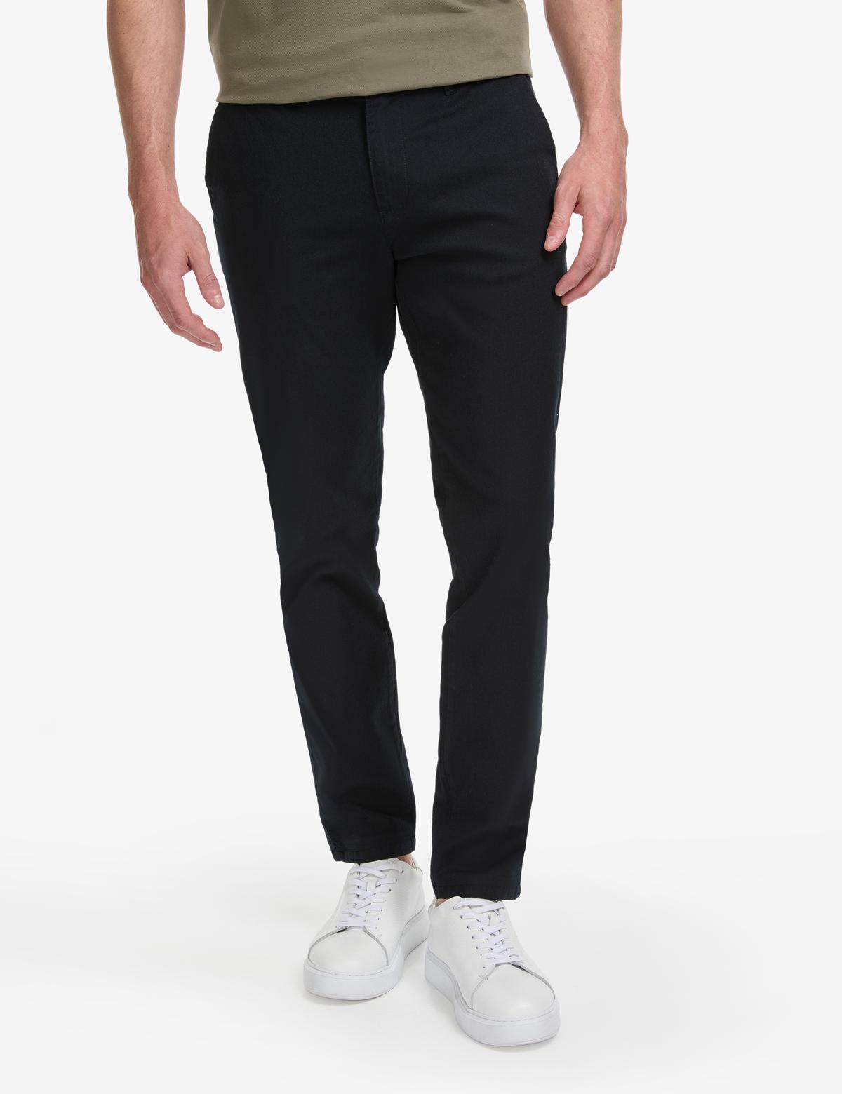 Lacivert Slim Fit Kanvas Pantolon - 50289194023