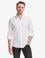 Beyaz %100 Pamuk Keten Görünümlü Slim Fit Uzun Kollu Gömlek