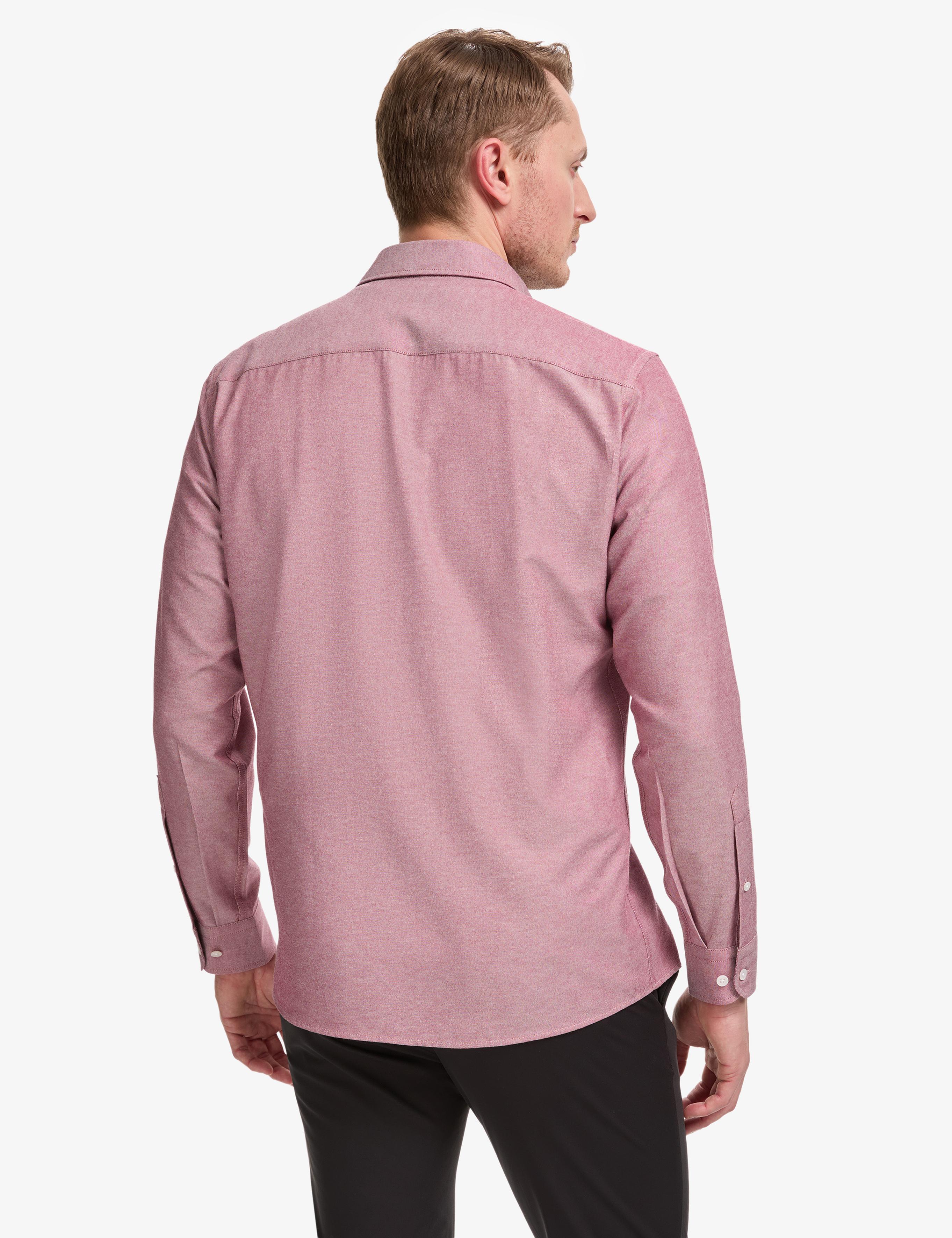 Bordo Oxford Slim Fit Kolay Ütülenebilir Gömlek