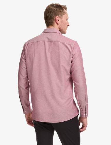 Bordo Oxford Slim Fit Kolay Ütülenebilir Gömlek