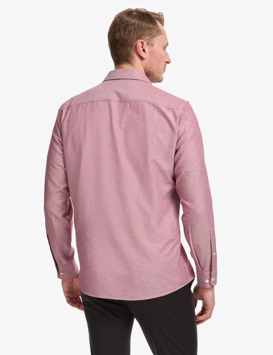 Bordo Oxford Slim Fit Kolay Ütülenebilir Gömlek