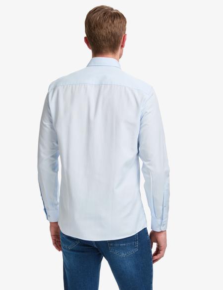 Açık Mavi Oxford Slim Fit Kolay Ütülenebilir Gömlek - 50325365014