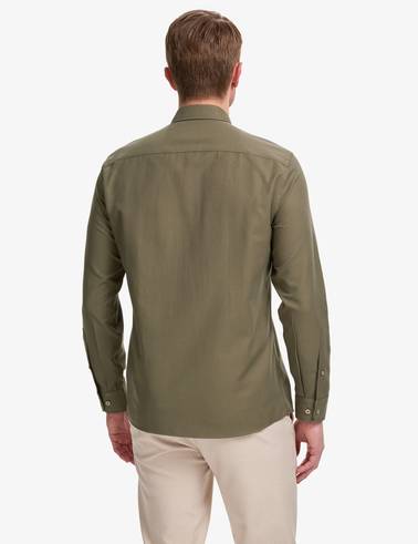 Haki Oxford Slim Fit Kolay Ütülenebilir Gömlek