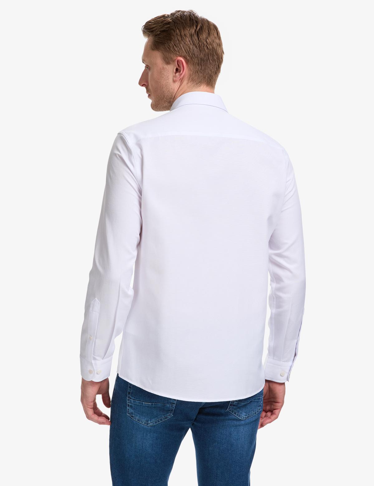 Beyaz Oxford Slim Fit Kolay Ütülenebilir Gömlek - 50325365008