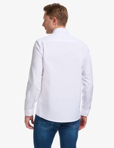 Beyaz Oxford Slim Fit Kolay Ütülenebilir Gömlek