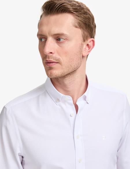 Beyaz Oxford Slim Fit Kolay Ütülenebilir Gömlek - 50325365008