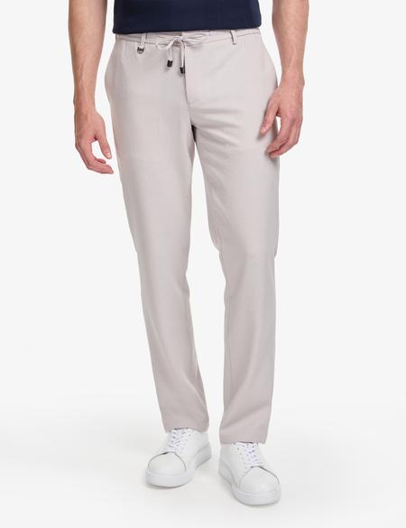 Gri Ex. Slim Fit Beli Kordonlu Pantolon - 50324265047