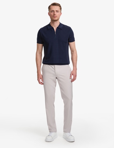 Gri Ex. Slim Fit Beli Kordonlu Pantolon