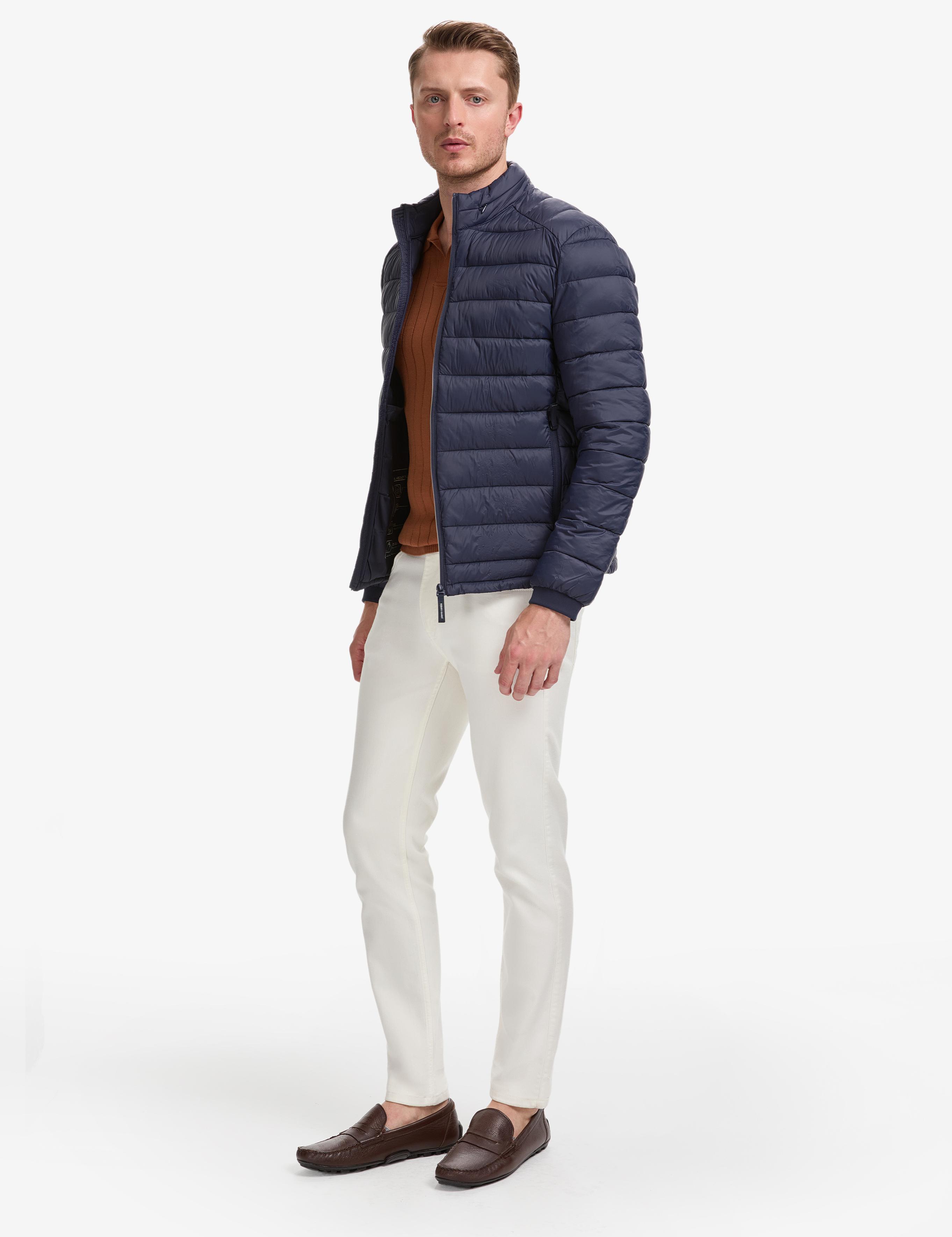 Lacivert Cropped Slim Mont