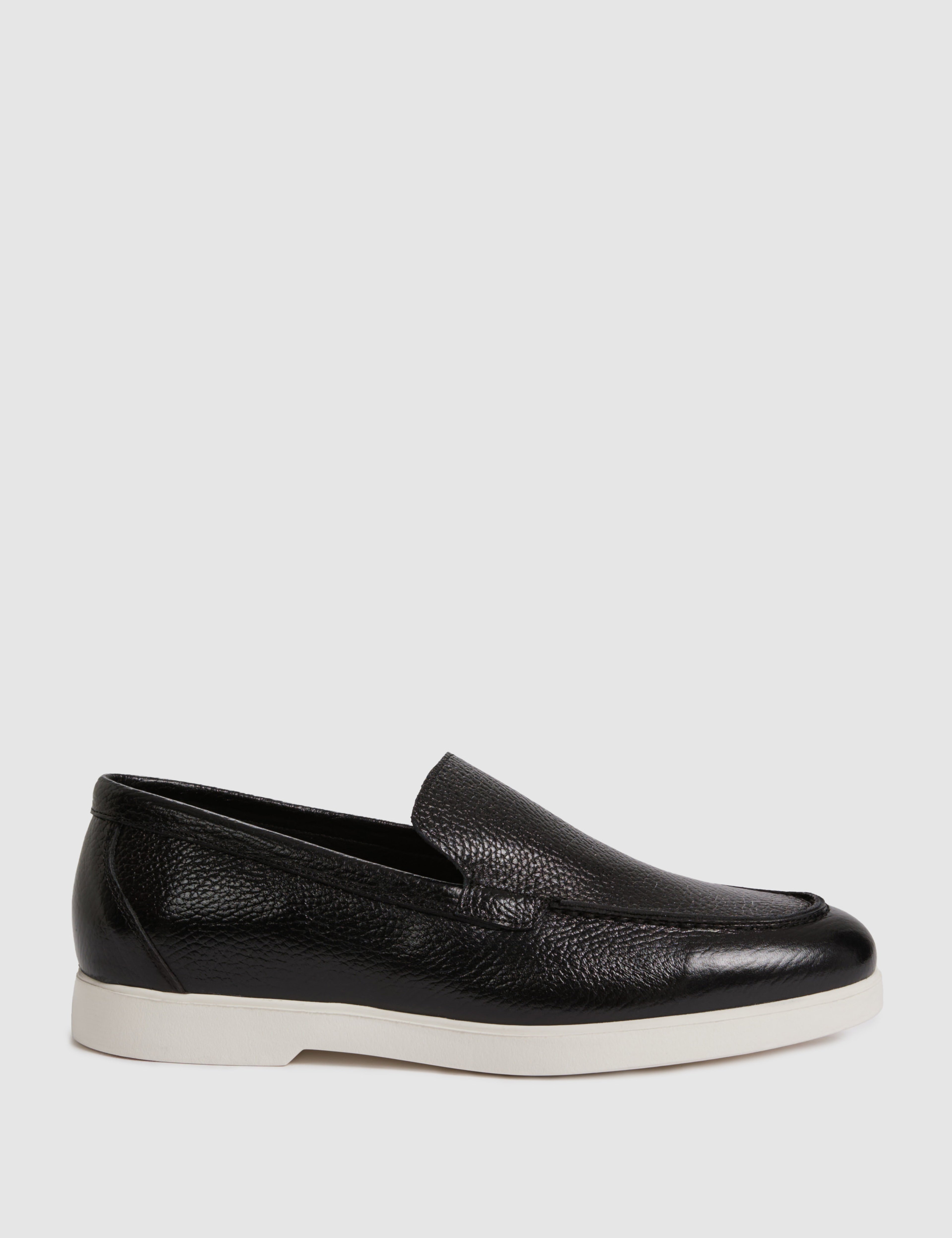 Siyah %100 Deri Eva Taban Loafer Ayakkabı - Image 4