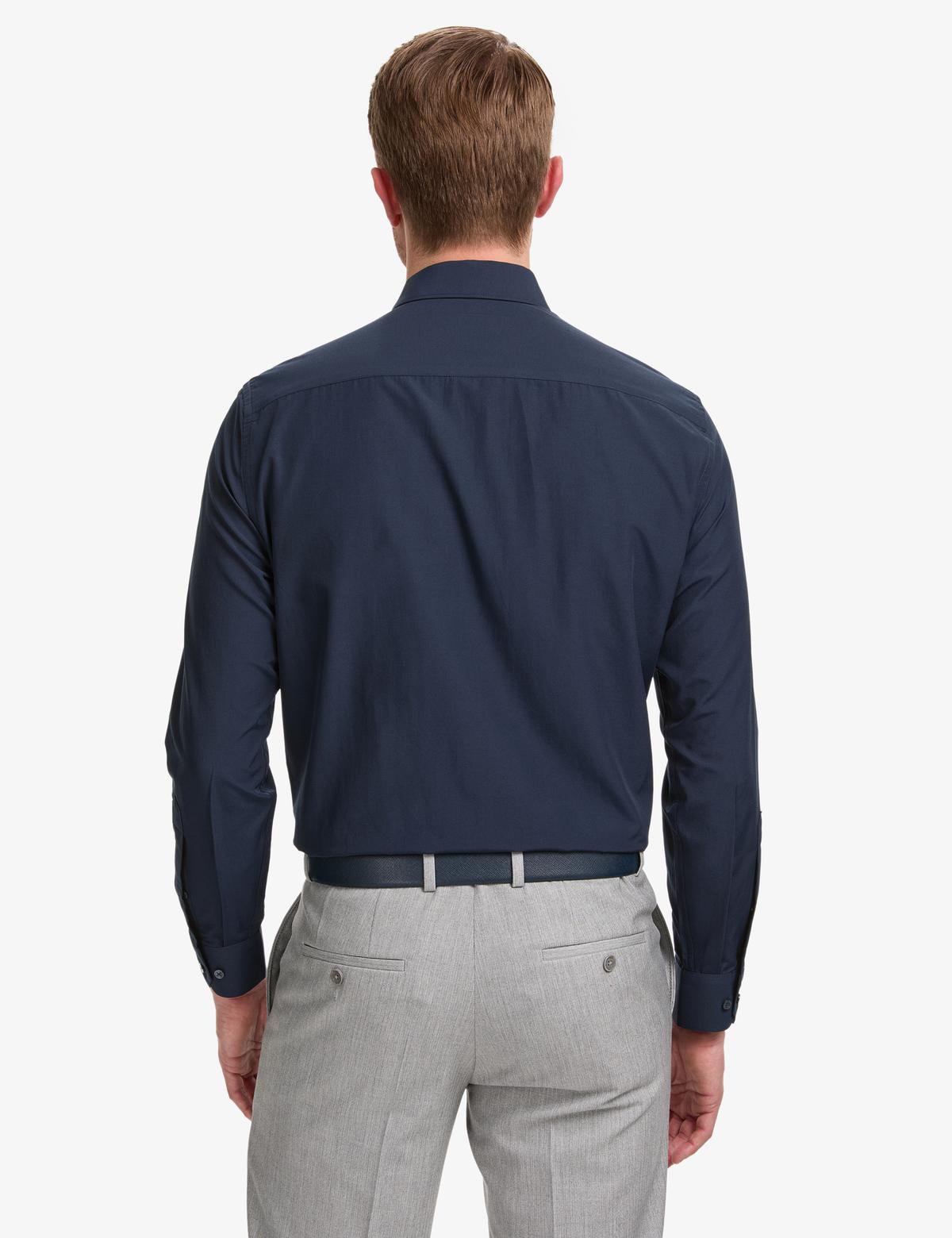 Lacivert Regular Fit Uzun Kollu Basic Gömlek - 50325337042
