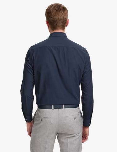 Lacivert Regular Fit Uzun Kollu Basic Gömlek