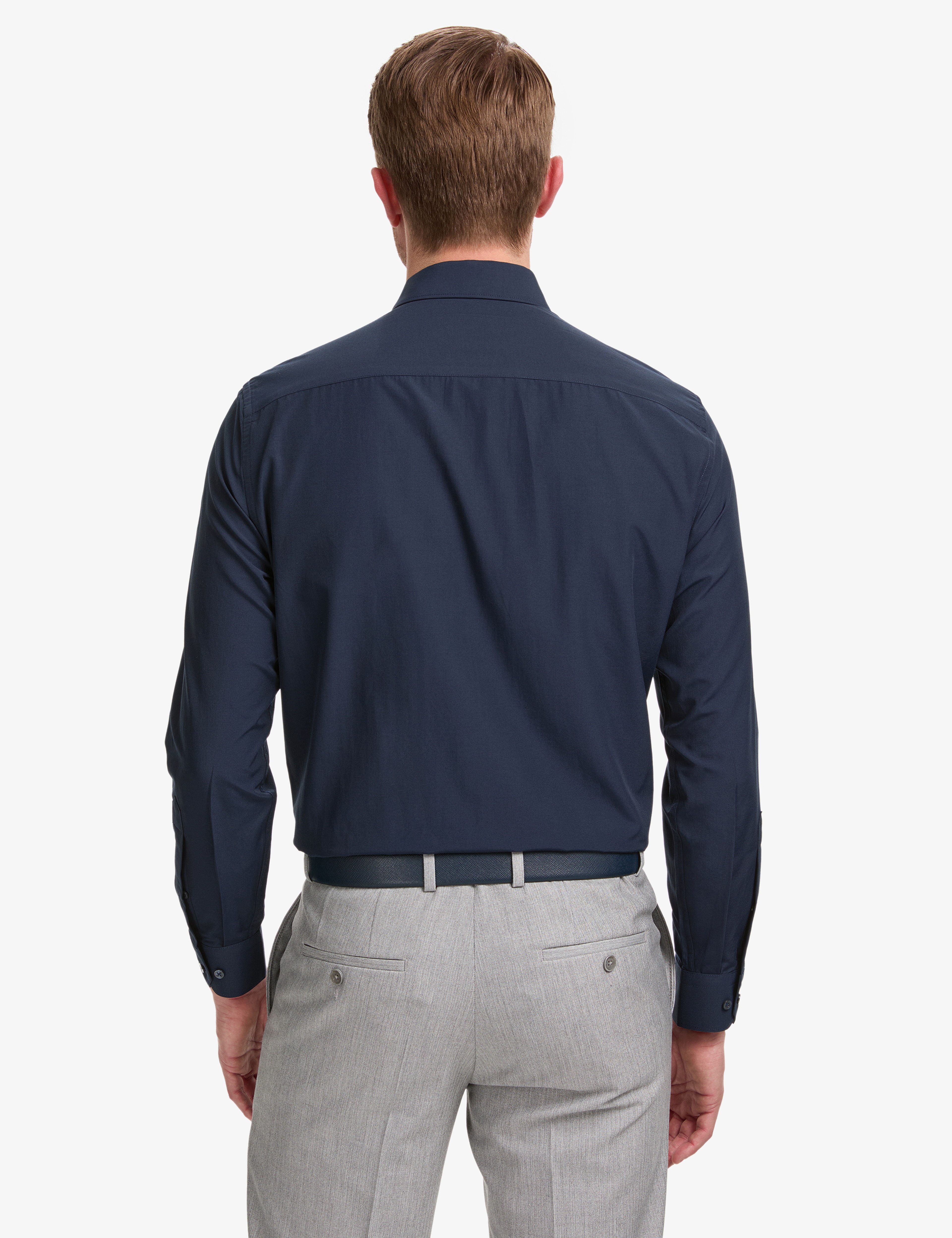 Lacivert Regular Fit Uzun Kollu Basic Gömlek