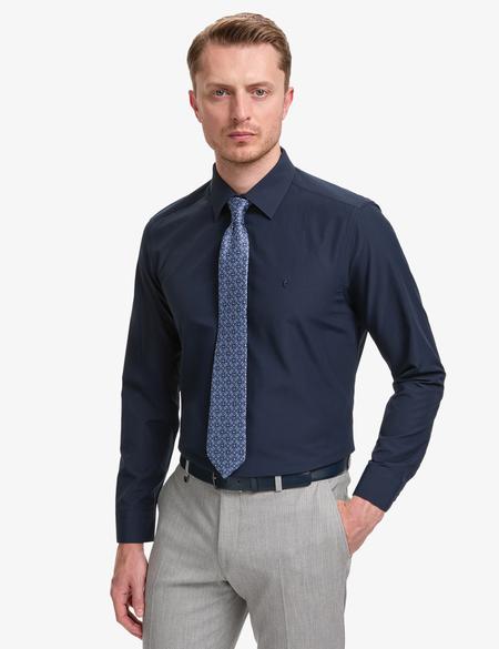 Lacivert Regular Fit Uzun Kollu Basic Gömlek - 50325337042