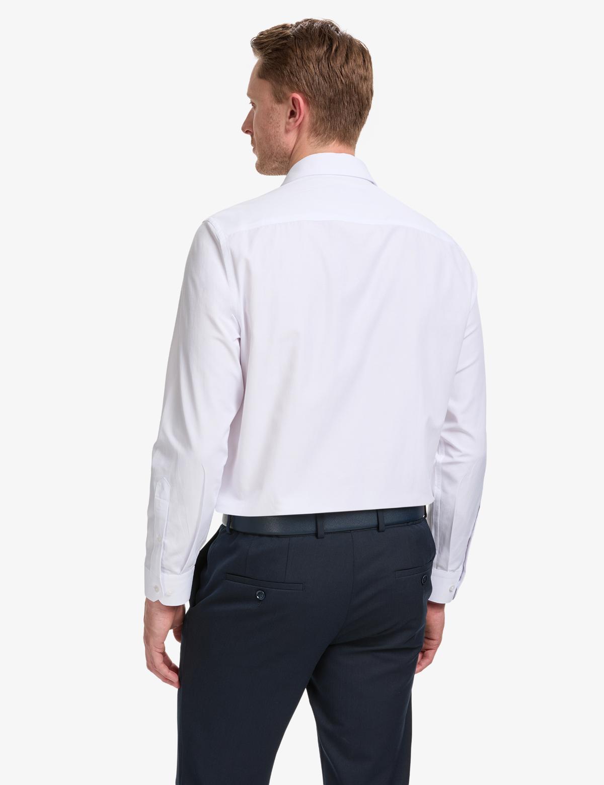 Beyaz Regular Fit Uzun Kollu Basic Gömlek - 50325337001