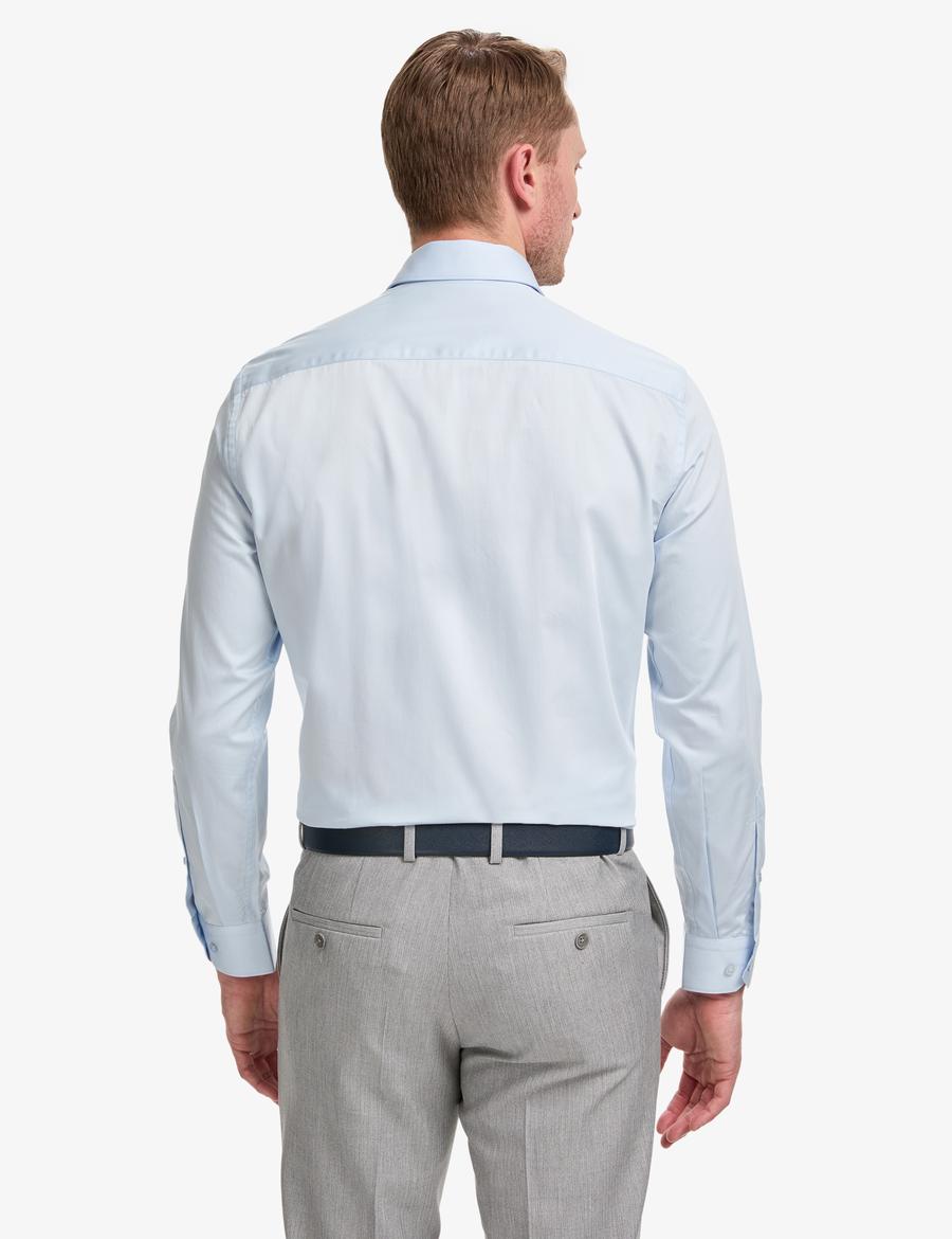 Açık Mavi İtalyan Yaka Slim Fit Basic Gömlek