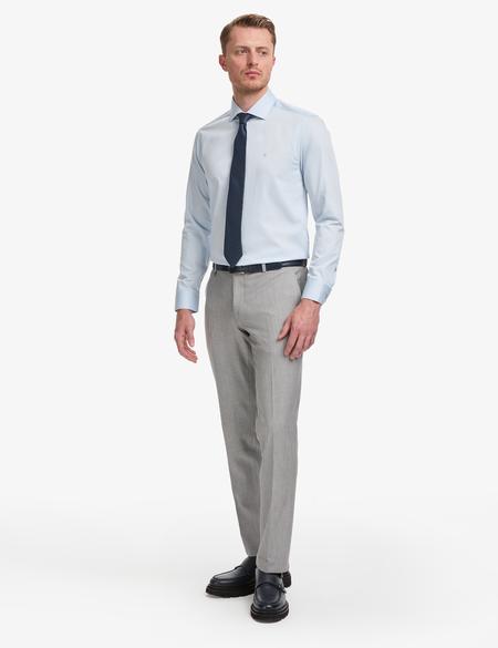 Açık Mavi İtalyan Yaka Slim Fit Basic Gömlek - 50325328001