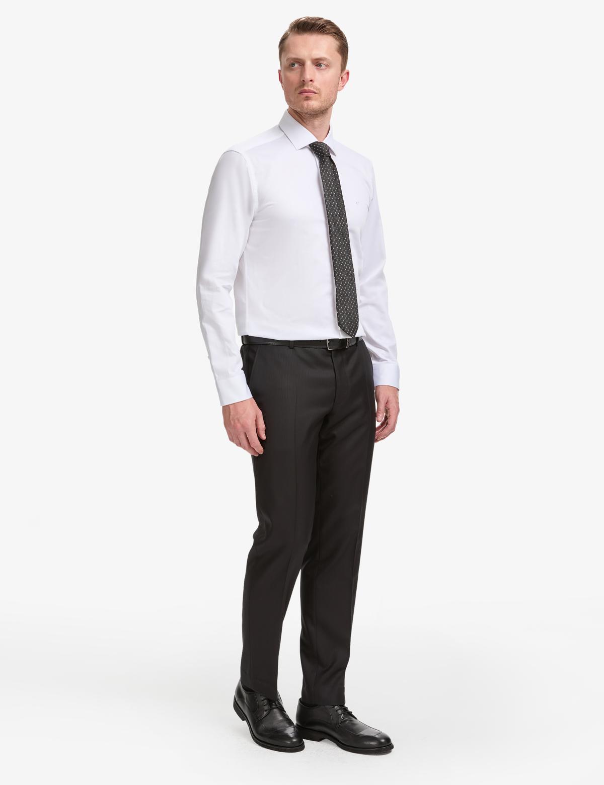 Beyaz İtalyan Yaka Slim Fit Basic Gömlek - 50325328014
