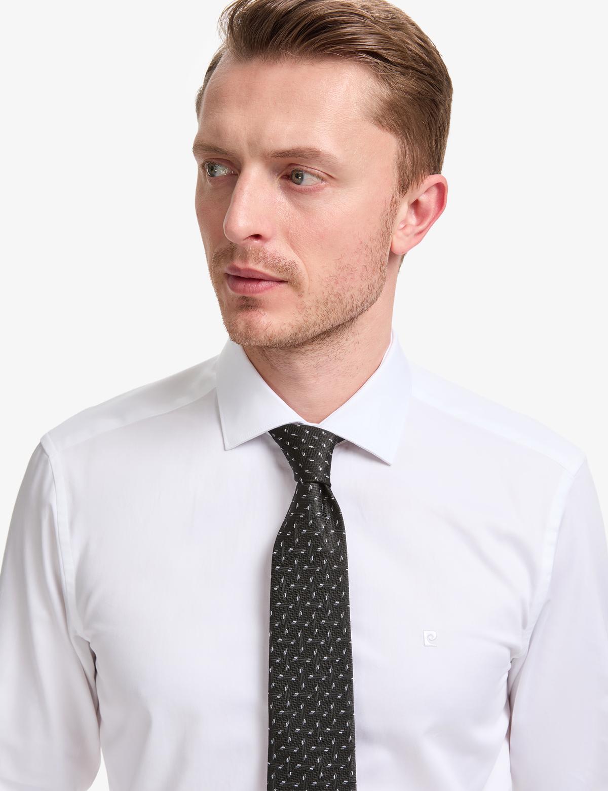Beyaz İtalyan Yaka Slim Fit Basic Gömlek - 50325328014