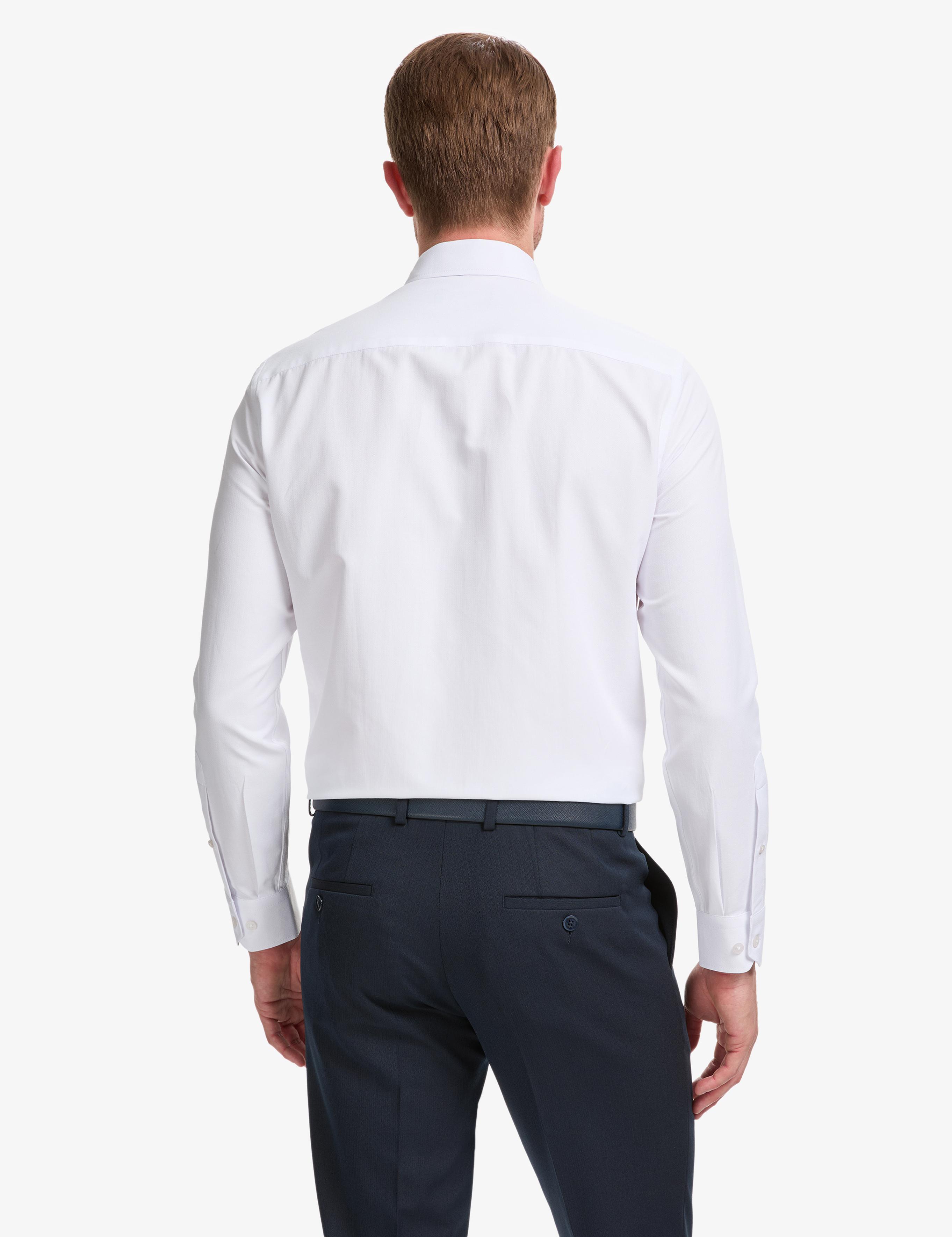 Beyaz Slim Fit Uzun Kollu Gömlek