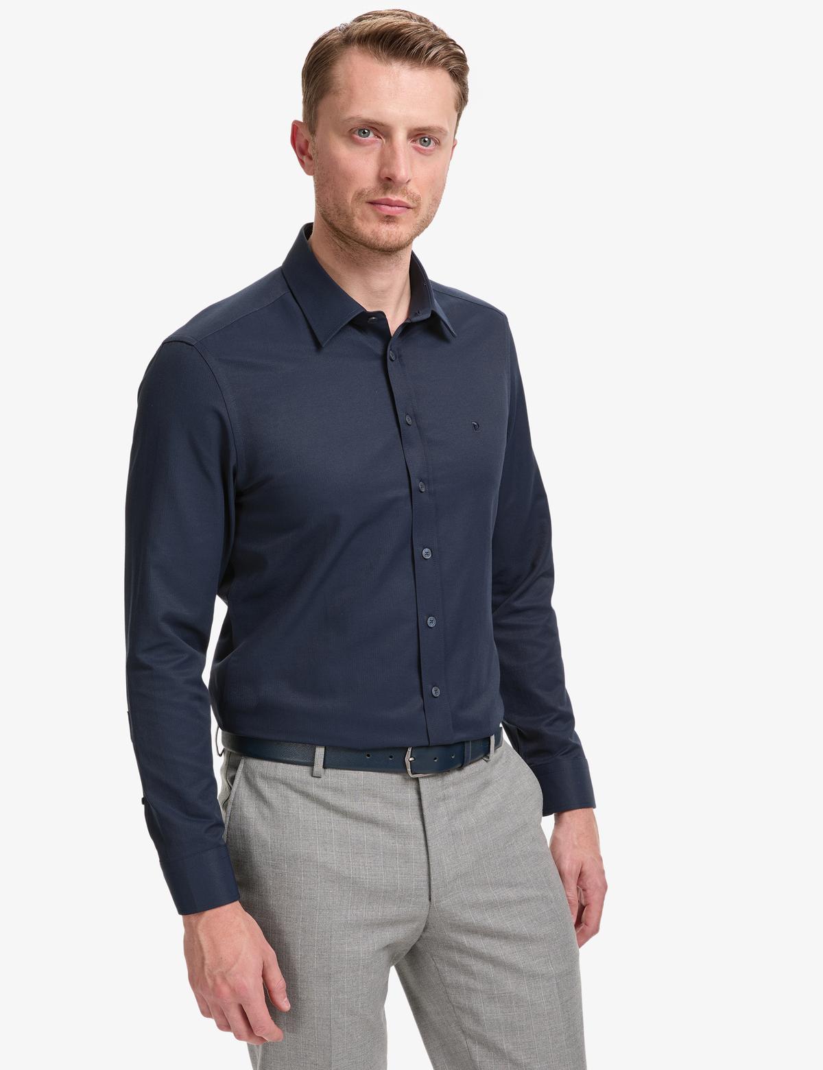 Lacivert Slim Fit Uzun Kollu Gömlek - 50325354025