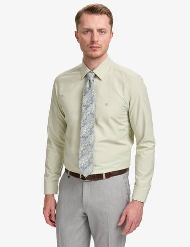Yeşil Slim Fit Uzun Kollu Basic Gömlek