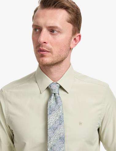 Yeşil Slim Fit Uzun Kollu Basic Gömlek
