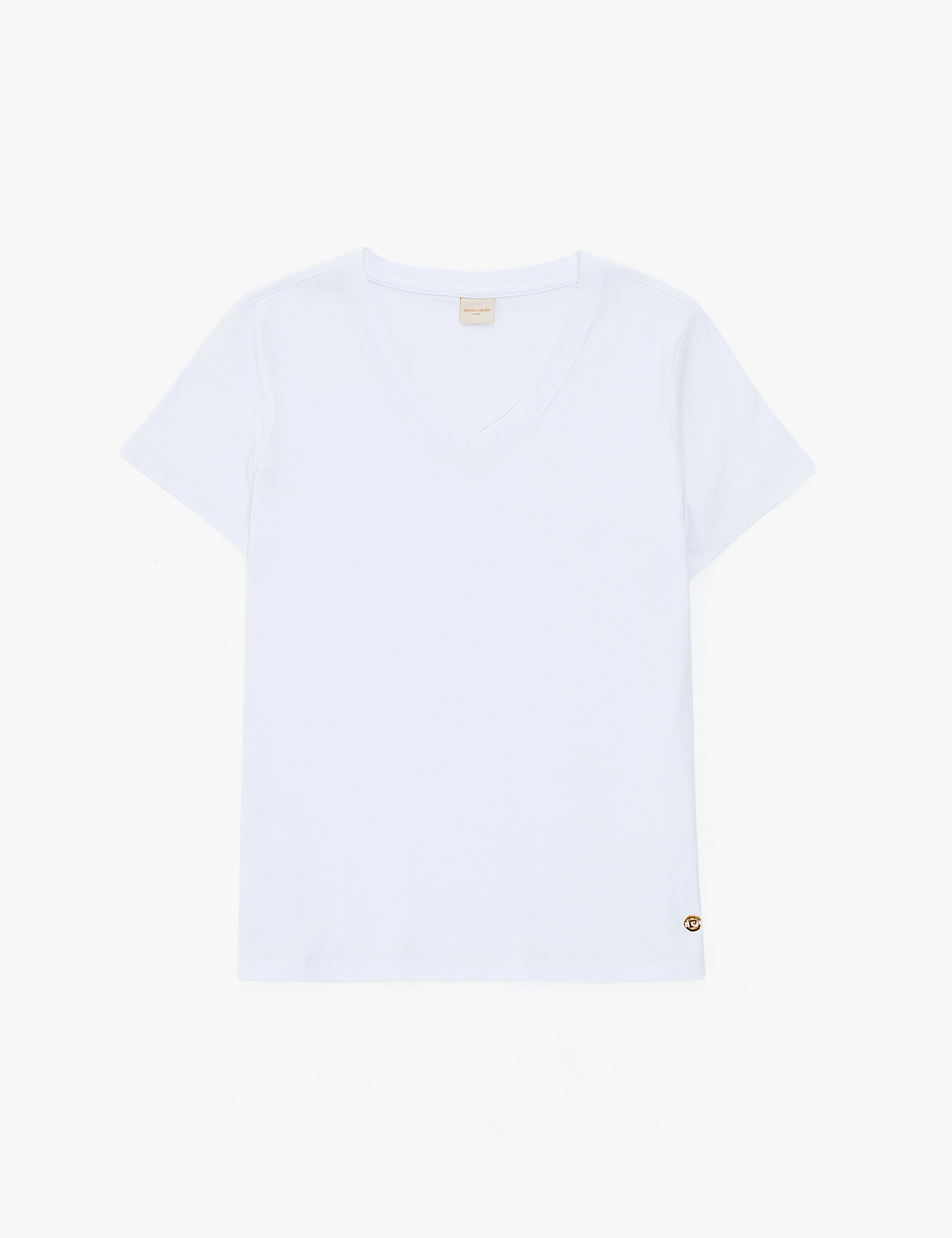 Beyaz Regular Fit V Yaka Basic Tişört