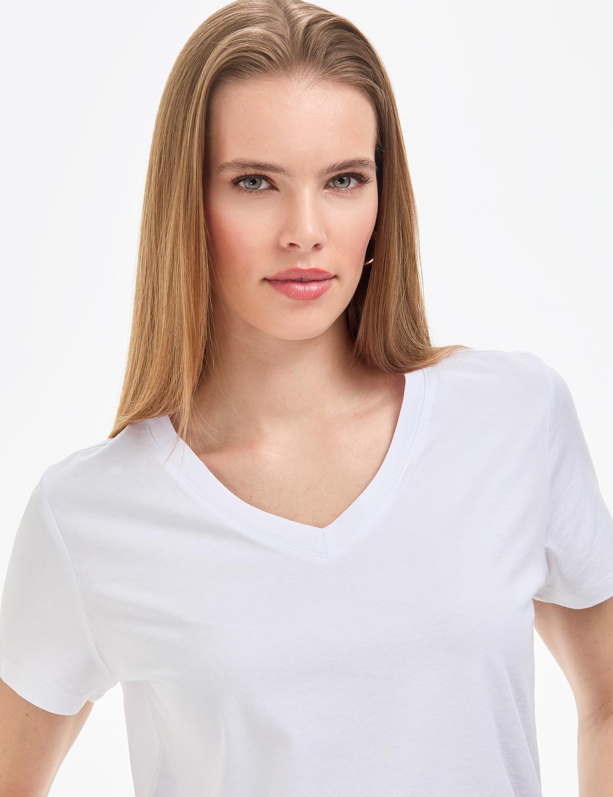 Beyaz Regular Fit Basic Tişört - 50326875005