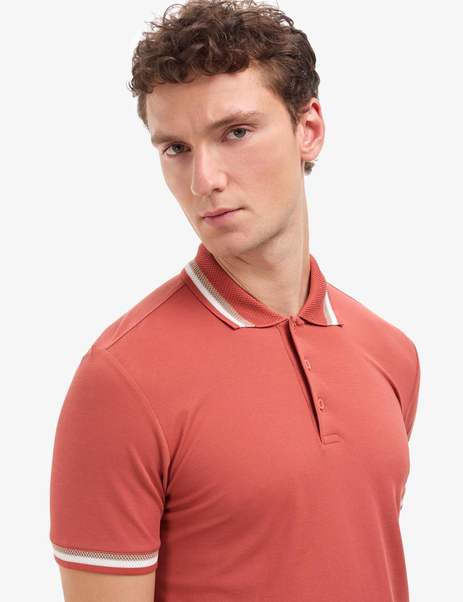 Kiremit Slim Fit Polo Yaka Tişört