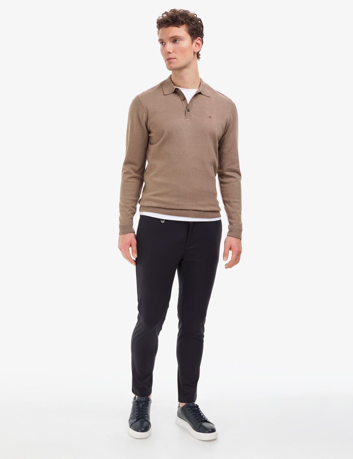 Lacivert Klasik Jogger Beli Kordonlu Pantolon - 50311582039