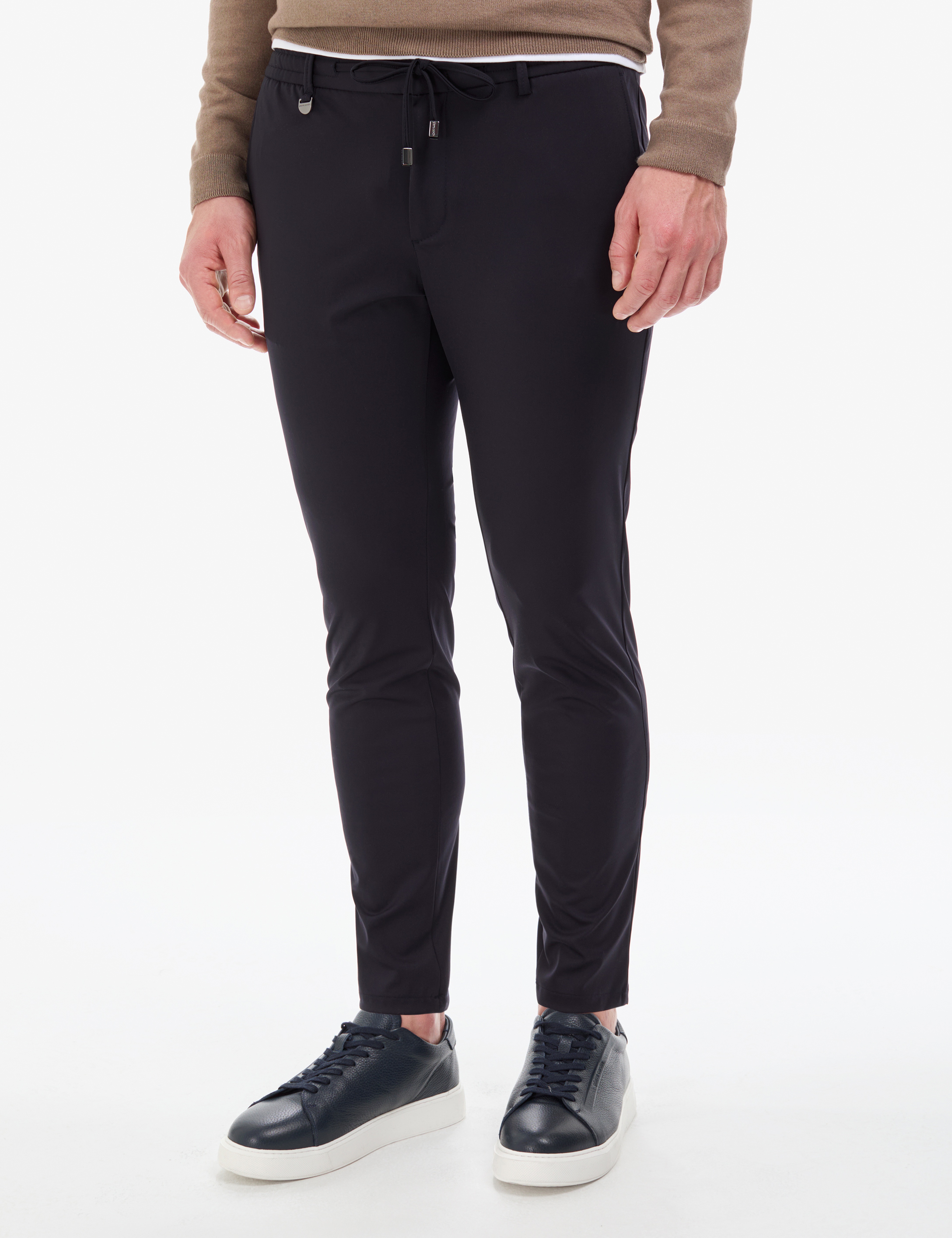 Lacivert Klasik Jogger Beli Kordonlu Pantolon