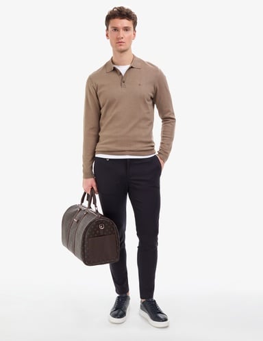 Lacivert Klasik Jogger Beli Kordonlu Pantolon