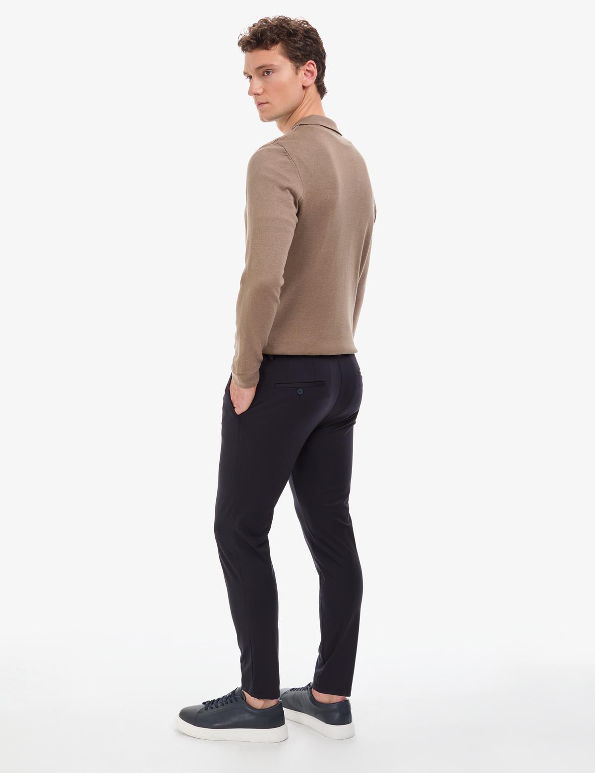 Lacivert Klasik Jogger Beli Kordonlu Pantolon - 50311582039