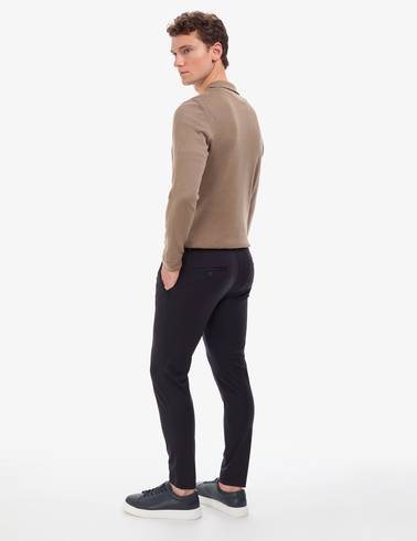 Lacivert Klasik Jogger Beli Kordonlu Pantolon