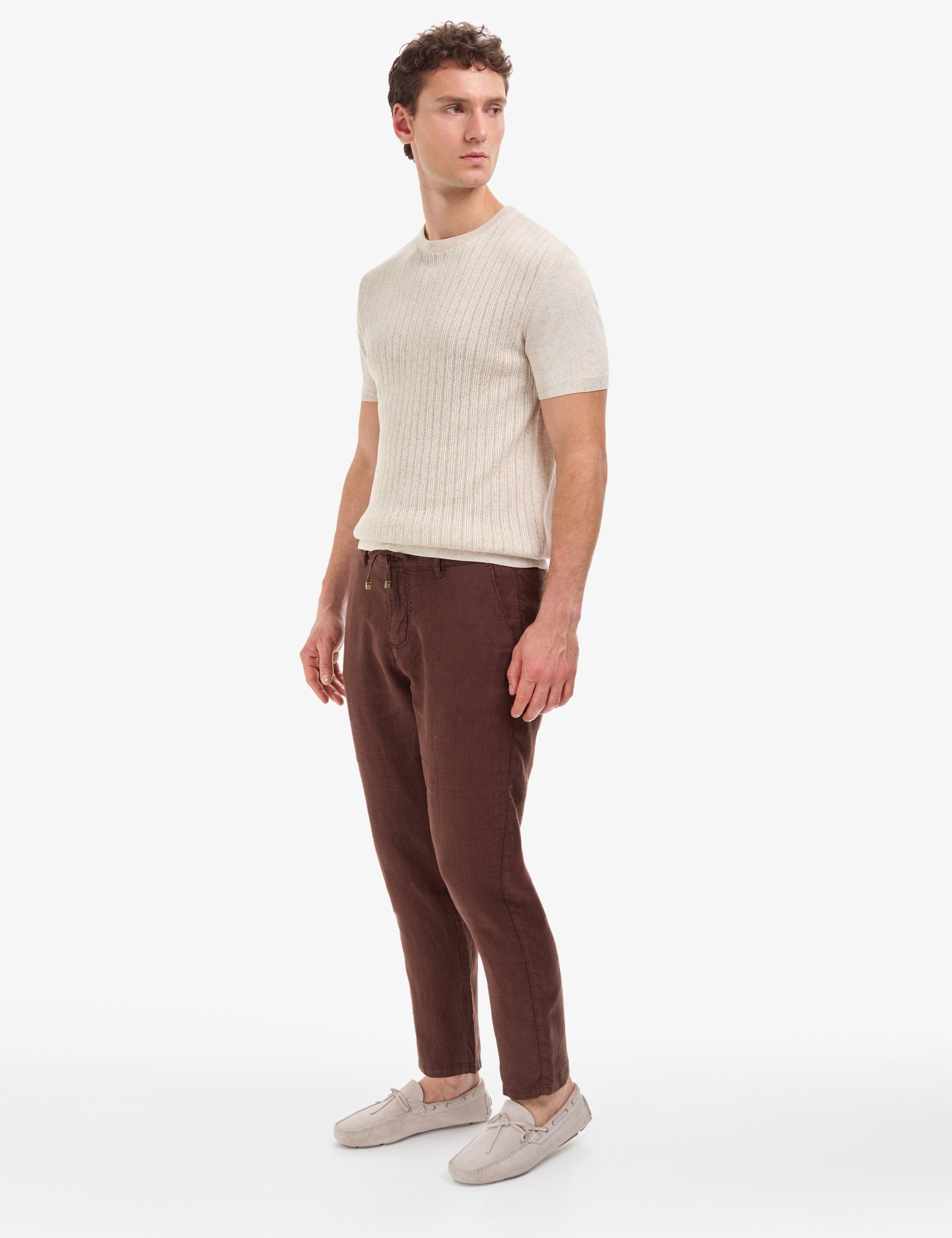 Koyu Kahverengi Carrot Fit Kanvas Pantolon