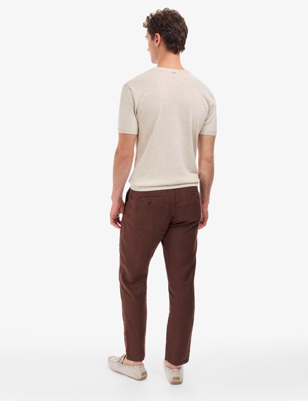 Koyu Kahverengi Carrot Fit Kanvas Pantolon - 50320846394