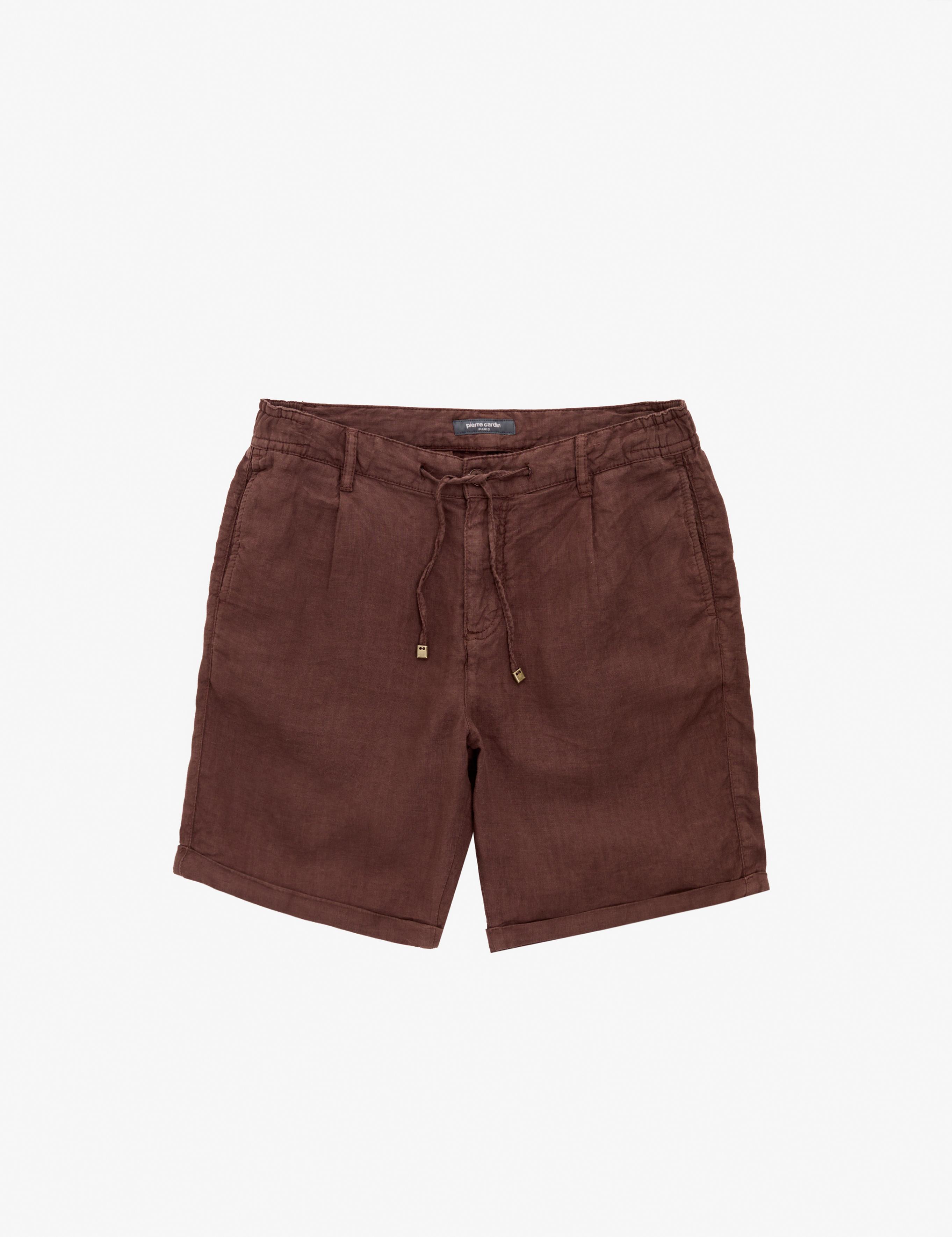Koyu Kahverengi Slim Fit Dokuma Şort