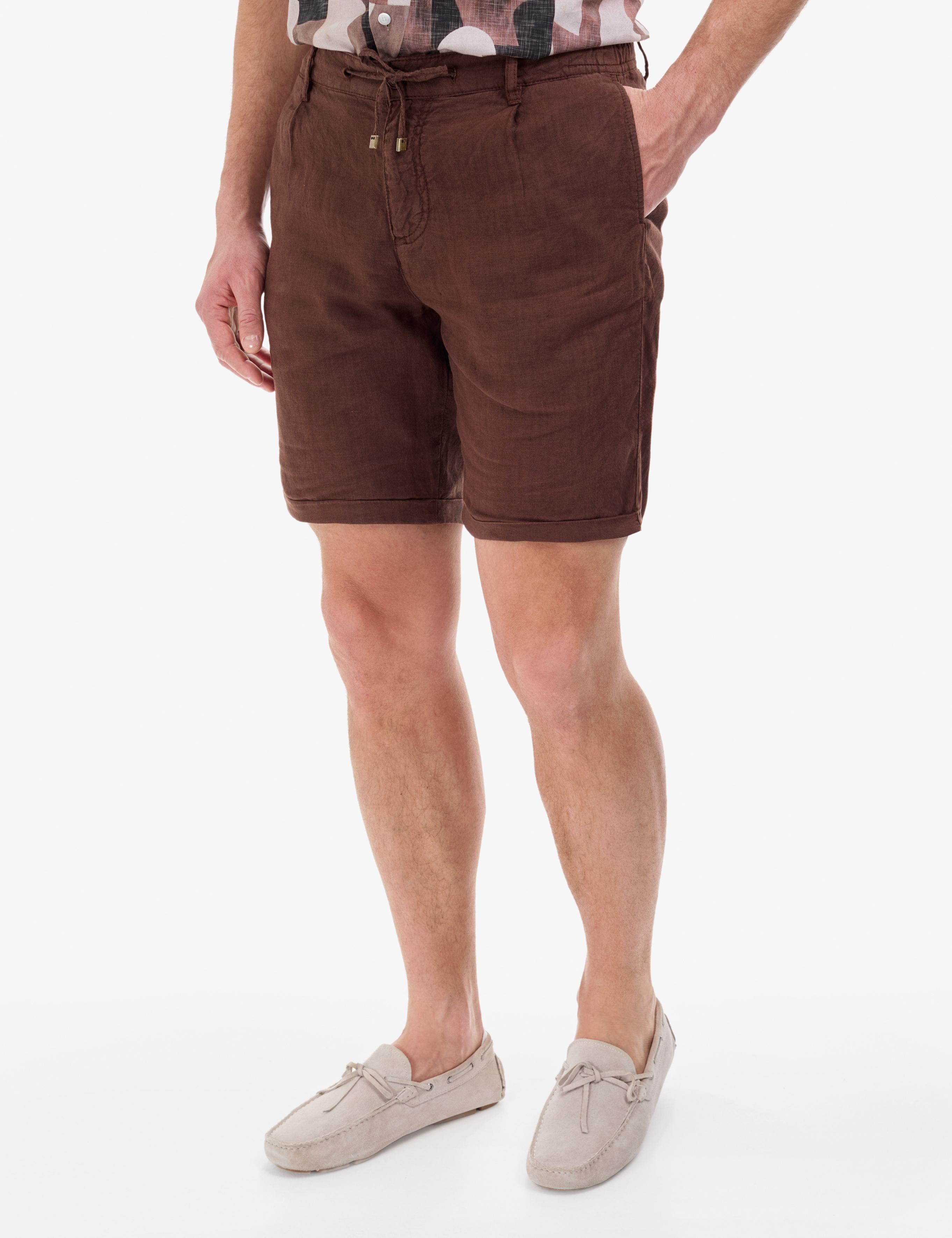 Koyu Kahverengi Slim Fit Dokuma Şort