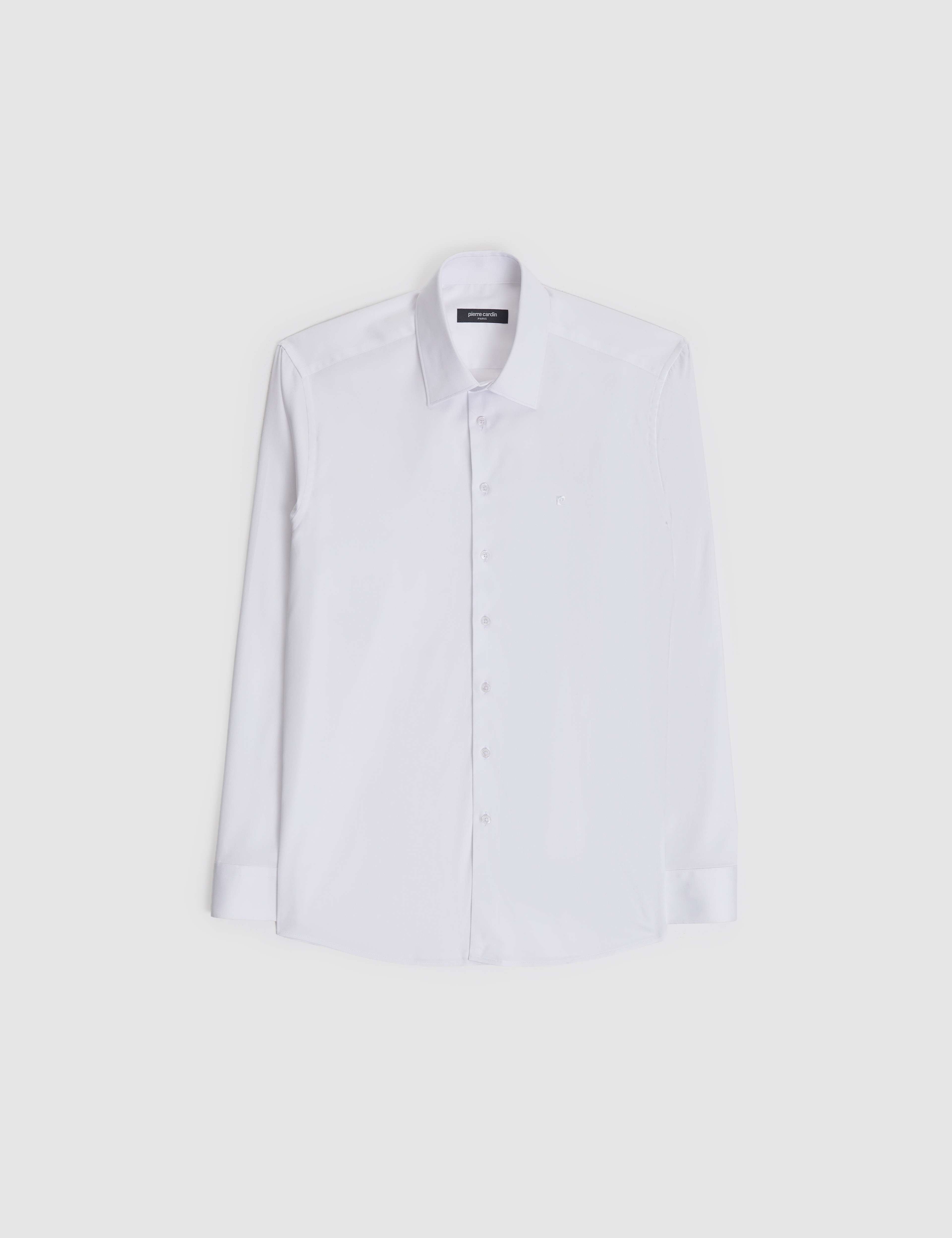 Beyaz Slim Fit Uzun Kollu Esnek Basic Gömlek