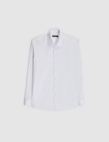 Beyaz Slim Fit Uzun Kollu Esnek Basic Gömlek - 50325162014