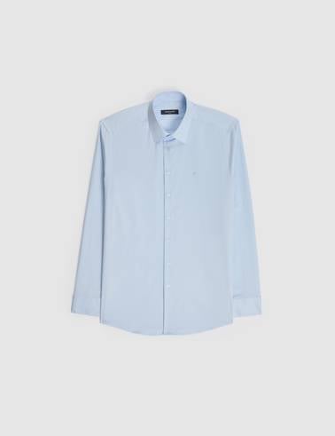 Açık Mavi Slim Fit Uzun Kollu Esnek Basic Gömlek