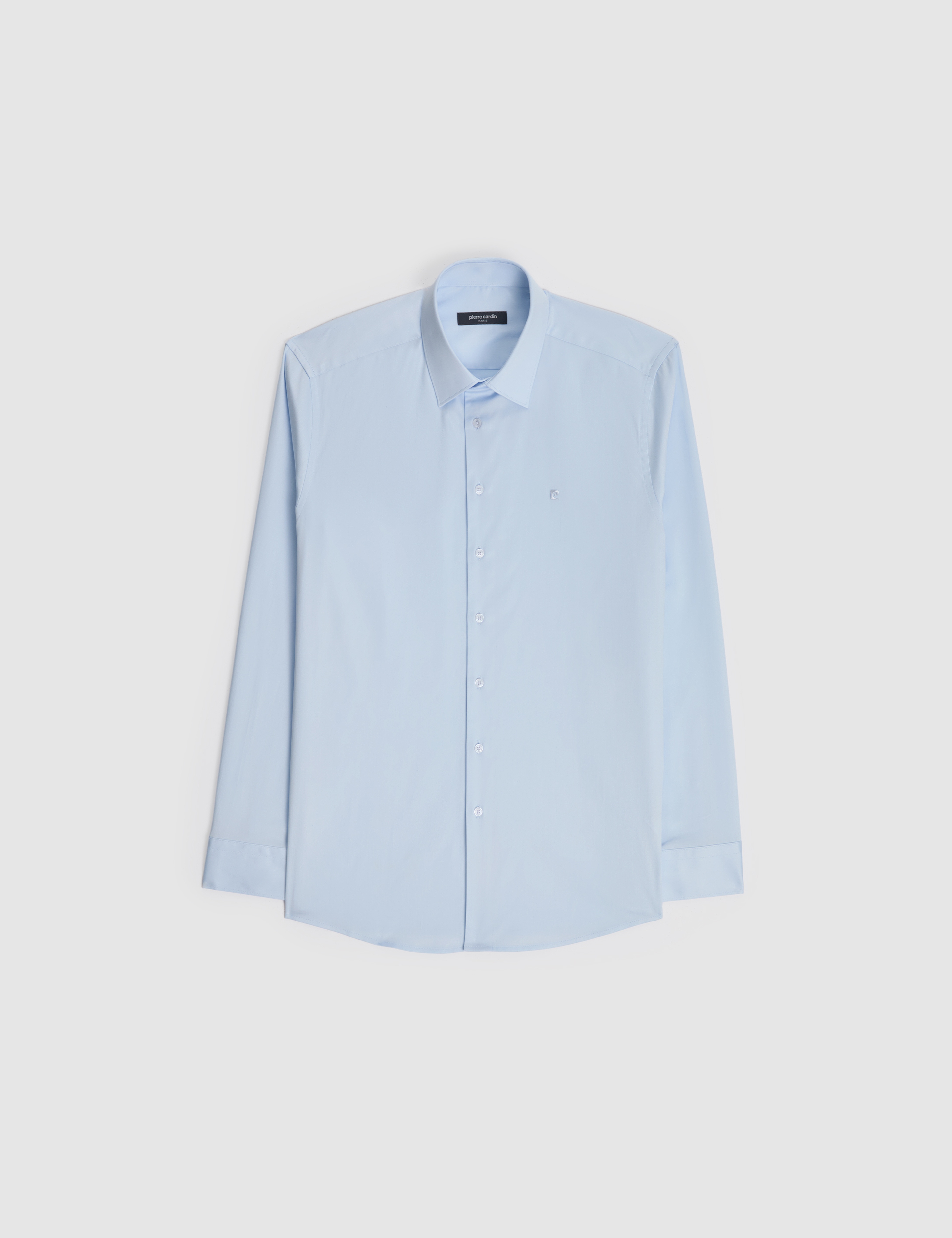 Açık Mavi Slim Fit Uzun Kollu Esnek Basic Gömlek - Image 6