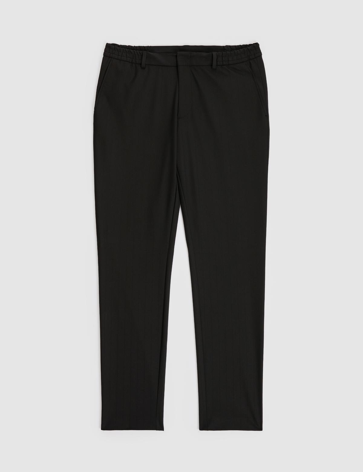 Siyah Ex. Slim Fit Çizgili Kruvaze Takım Elbise - 50325157017