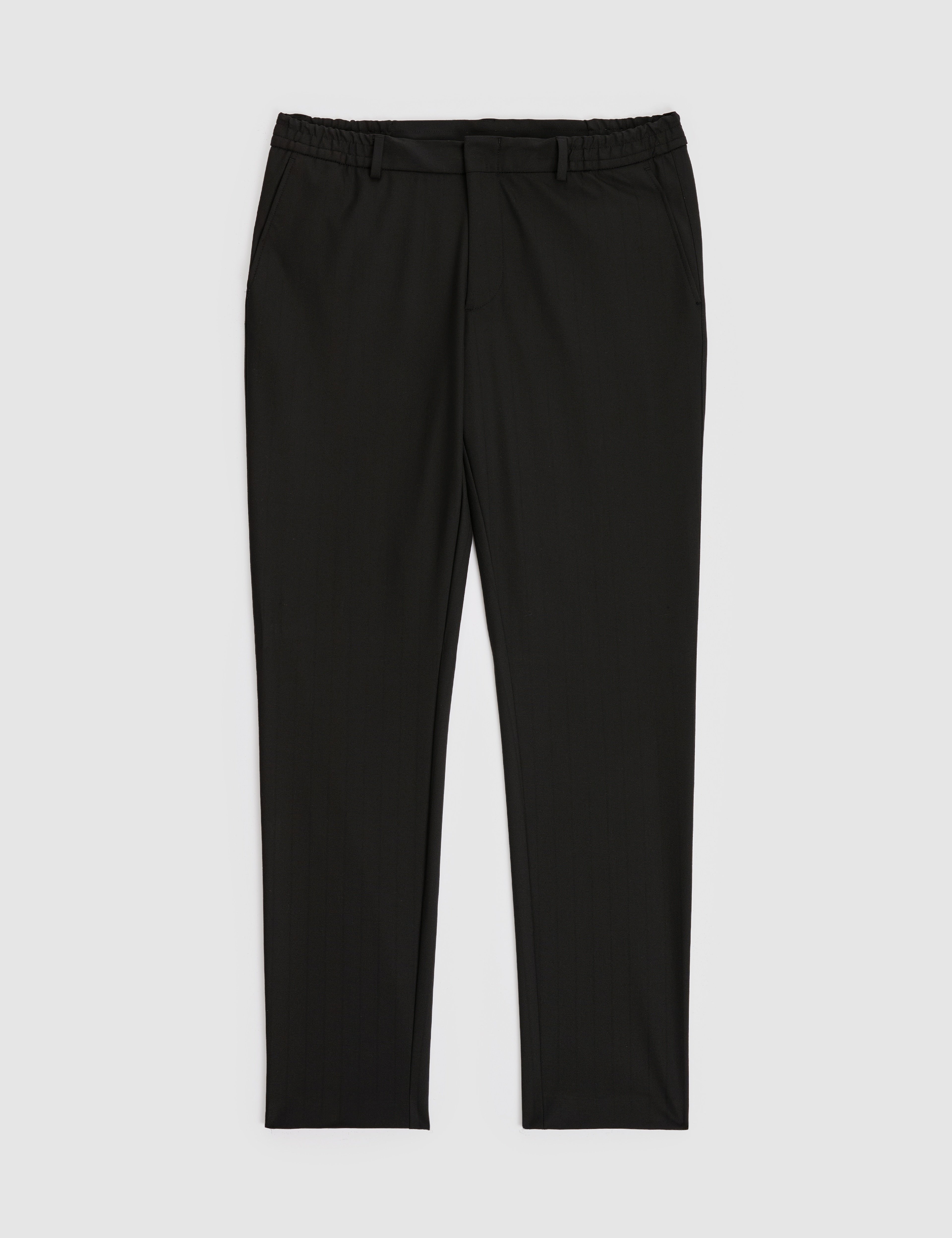 Siyah Extra Slim Fit Çizgili Kruvaze Takım Elbise - Image 7